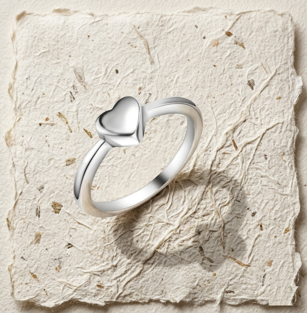 Minimalist Heart Ring for Women, Dainty Heart Ring, Promise Ring, Romantic Gift for Her, Simple Everyday Jewelry - Image 4