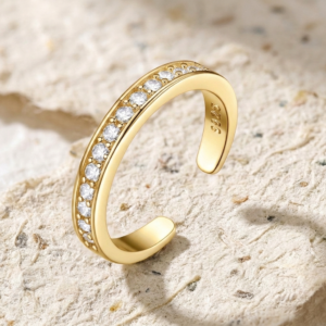 925 Sterling Silver Ring for Women, Hypoallergenic Adjustable Open Band, Minimalist Dainty Summer Jewelry, Nature Inspired Gift