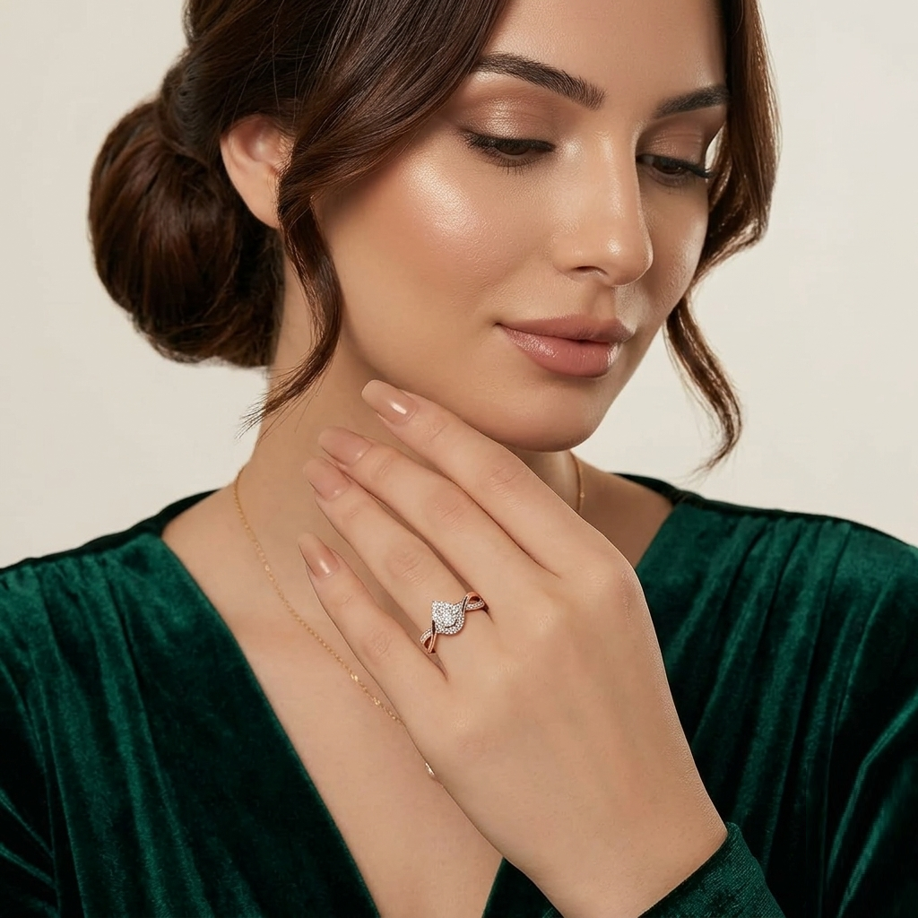 Pear Cut Cubic Zirconia Promise Ring for Her, 925 Sterling Silver Infinity Twist Band, Dainty Teardrop Engagement Ring, Minimalist Jewelry - Image 5