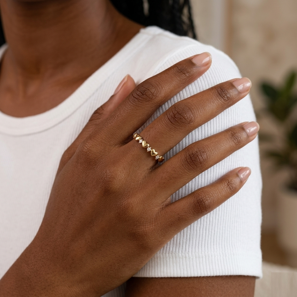 Heart Spinner Ring for Women, Minimalist Dainty Heart Band, 925 Sterling Silver Romantic Promise Ring, Stackable Eternity Heart Ring - Image 4
