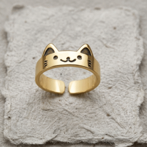 Cat Ring, 925 Sterling Silver Animal Wrap Ring, Adjustable Kitten Jewelry, Minimalist Pet Lover Gift, Dainty Cat Ears Ring