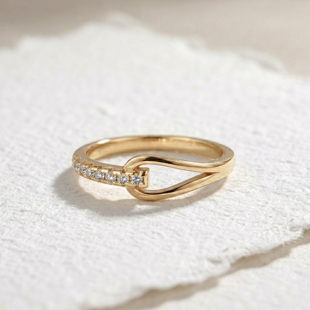 Minimalist Loop Knot Ring in 925 Sterling Silver, Promise Ring for Women, Dainty Stacking Ring, Delicate Everyday Jewelry Gift