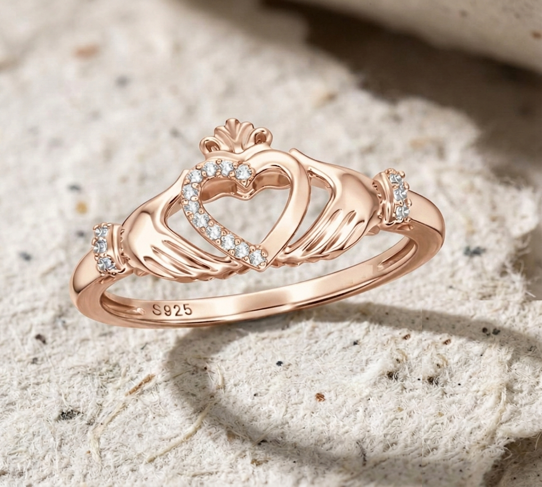 925Sterling Silver Claddagh Ring, Heart Hands Crown Ring, Irish Friendship Ring, Dainty Loyalty Ring, Celtic Jewelry for Women, Promise Ring - Image 3