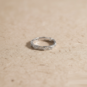 Handcrafted Silver Filigree Wedding Band for Women, Vintage Style Floral Eternity Ring, Recycled 925 Sterling Silver Dainty Stacking Ring
