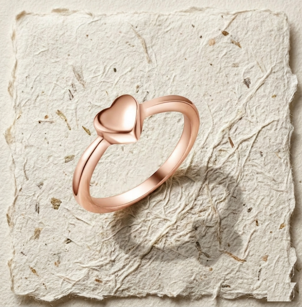 Minimalist Heart Ring for Women, Dainty Heart Ring, Promise Ring, Romantic Gift for Her, Simple Everyday Jewelry - Image 2