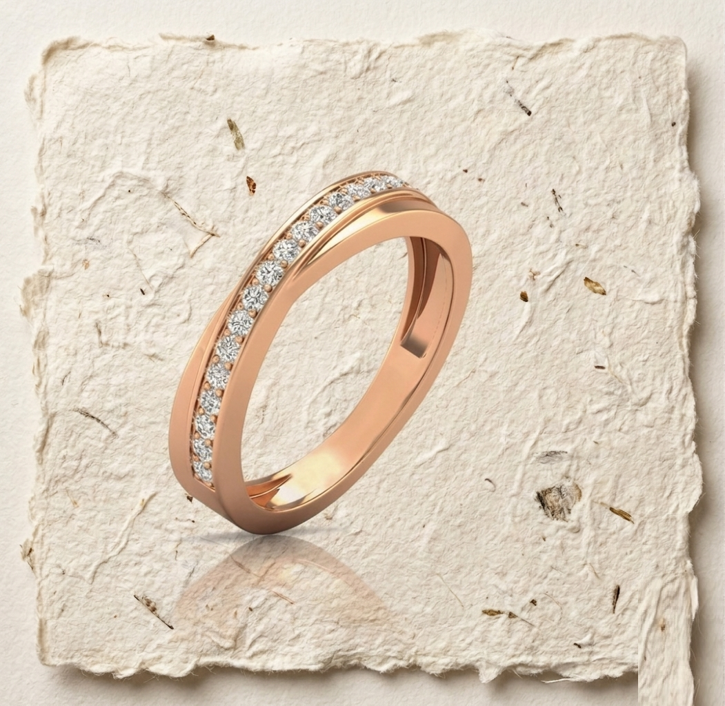 Elegant Twist Wedding Band for Women, Cubic Zirconia Criss Cross Anniversary Ring, Sterling Silver Infinity Stacking Ring, Bridal Jewelry - Image 2