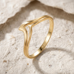 Matte Finish Minimalist Chevron Ring - V-Shaped Wishbone Ring for Women - Delicate Stacking Ring - Simple Geometric Jewelry - Gift for Her