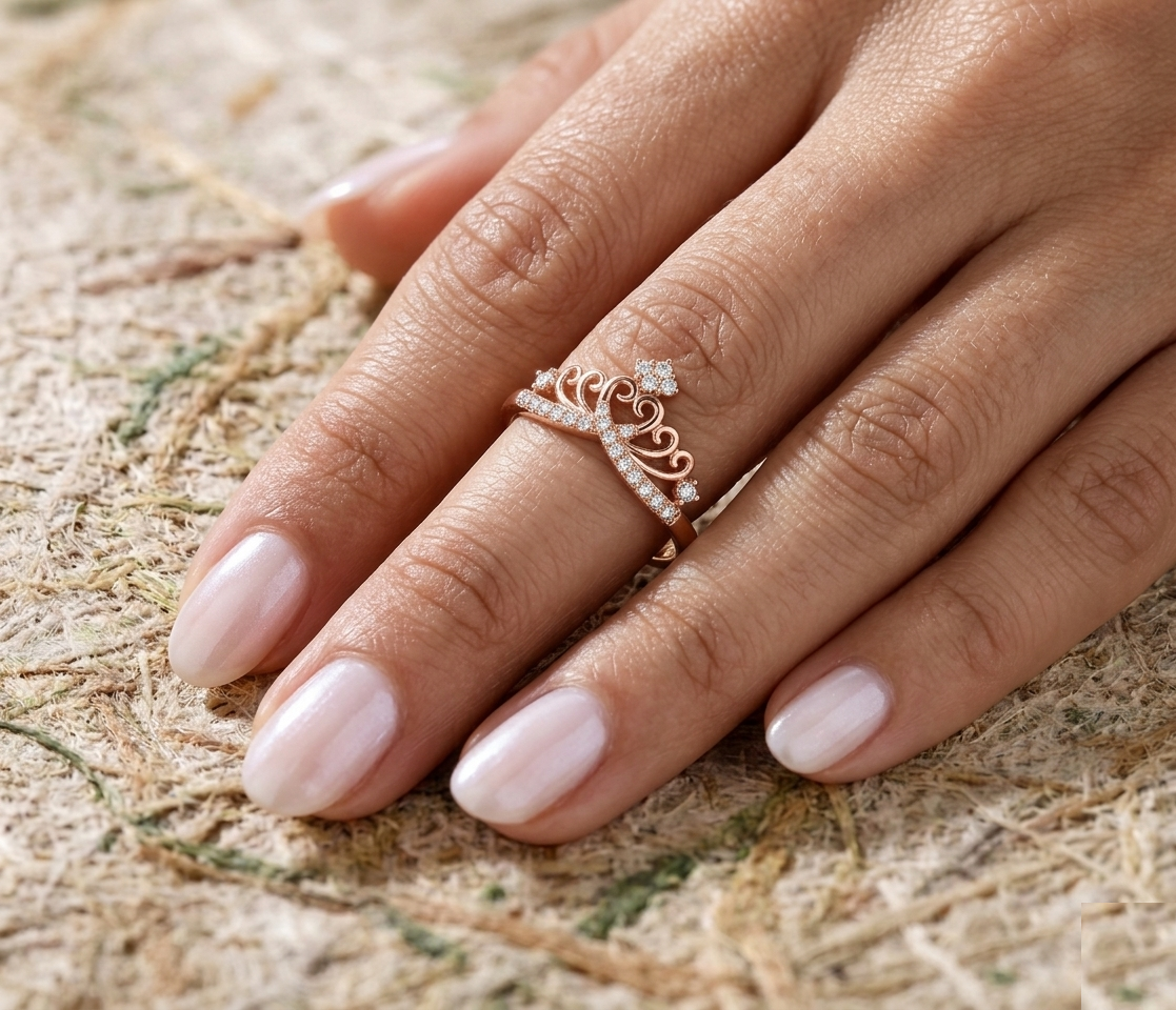 Crown Ring Sterling Silver, Tiara Engagement Ring for Women, Dainty Princess Ring, Filigree Heart Anniversary Gift, Queen Promise Ring - Image 3