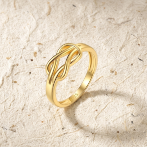 Rose Knot Ring, 925 Sterling Silver Love Knot Band, Minimalist Jewelry for Her, Dainty Promise Ring, Friendship Gift, Stackable Knot Ring