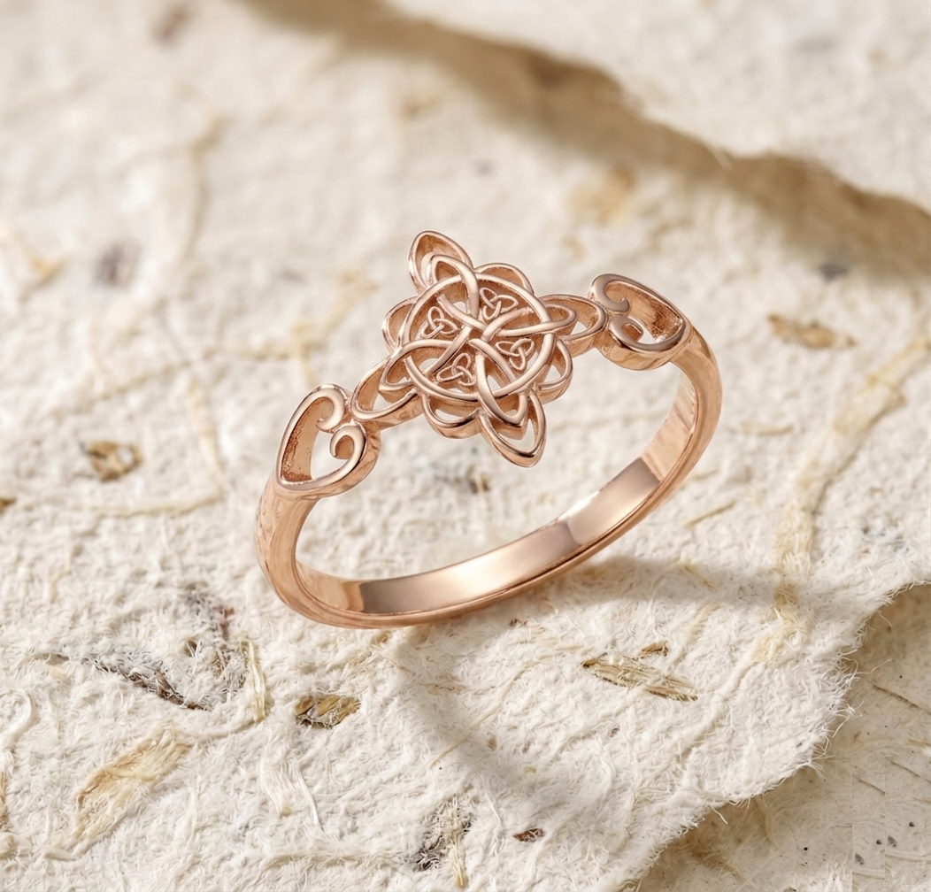Celtic Knot Ring for Women, 925 Sterling Silver Irish Knot Jewelry, Dainty Heart Promise Ring, Anniversary Gift for Her, Silver Ring - Image 2