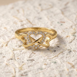Infinity Heart Ring, 925 Sterling Silver Cubic Zirconia Promise Ring, Triple Heart Interlocking Ring, Gift for Her