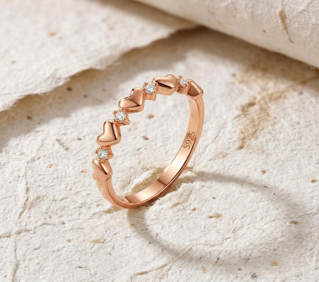 Heart Spinner Ring for Women, Minimalist Dainty Heart Band, 925 Sterling Silver Romantic Promise Ring, Stackable Eternity Heart Ring - Image 2