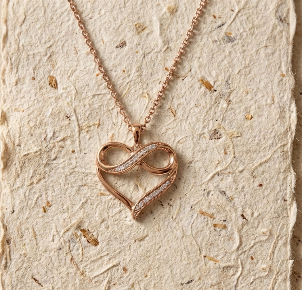 Infinity Heart Necklace in Sterling Silver, Dainty Heart Pendant, Forever Love Jewelry, Minimalist Infinity Charm, Anniversary Gift for Her - Image 2