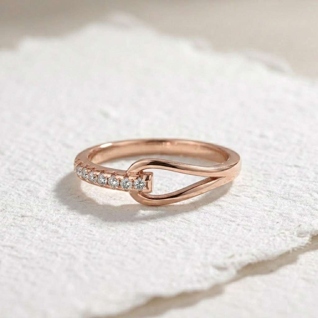Minimalist Loop Knot Ring in 925 Sterling Silver, Promise Ring for Women, Dainty Stacking Ring, Delicate Everyday Jewelry Gift - Image 2