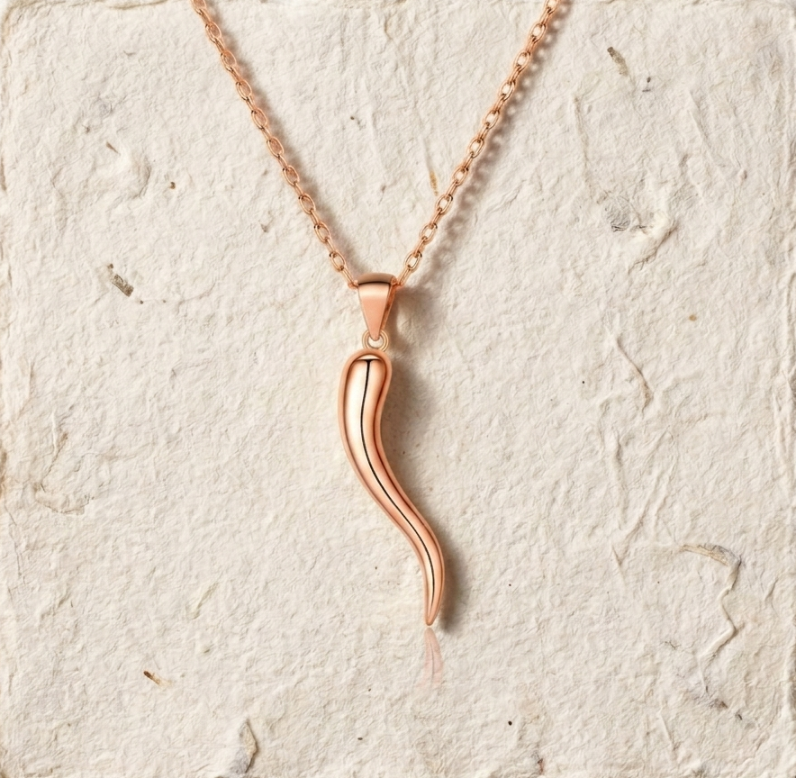 925 Sterling Silver Italian Horn Necklace, Cornicello Pendant for Good Luck, Protection Jewelry, Minimalist Dainty Necklace, Gift for Her - Image 2