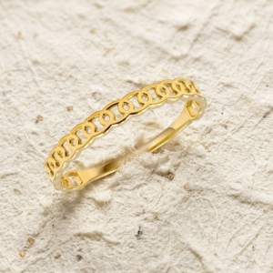 Interlocking Circle Ring for Women, Delicate Infinity Chain Wedding Band, Minimalist Dainty Stacking Ring, Women Jewelry Gift