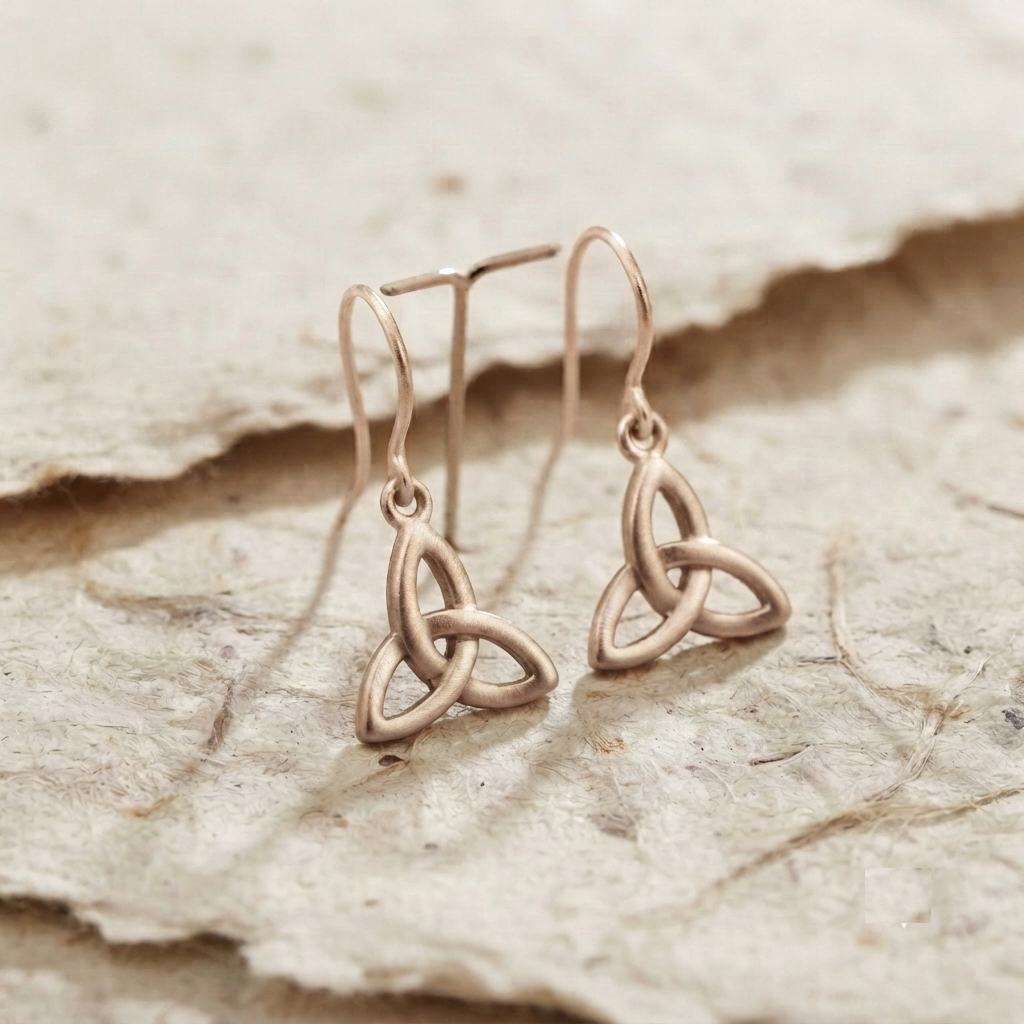 Trinity Knot Silver Earrings, 925 Sterling Silver Dangle Earrings, Irish Celtic Jewelry, Minimalist Dainty Earrings, Everyday Silver Drop - Image 2