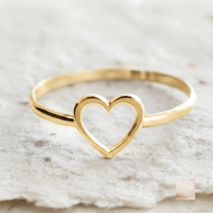 Dainty Heart Ring, 925 Sterling Silver Open Heart Ring, Minimalist Stackable Band, Cute Love Ring, Small Heart Jewelry, Gift For Her