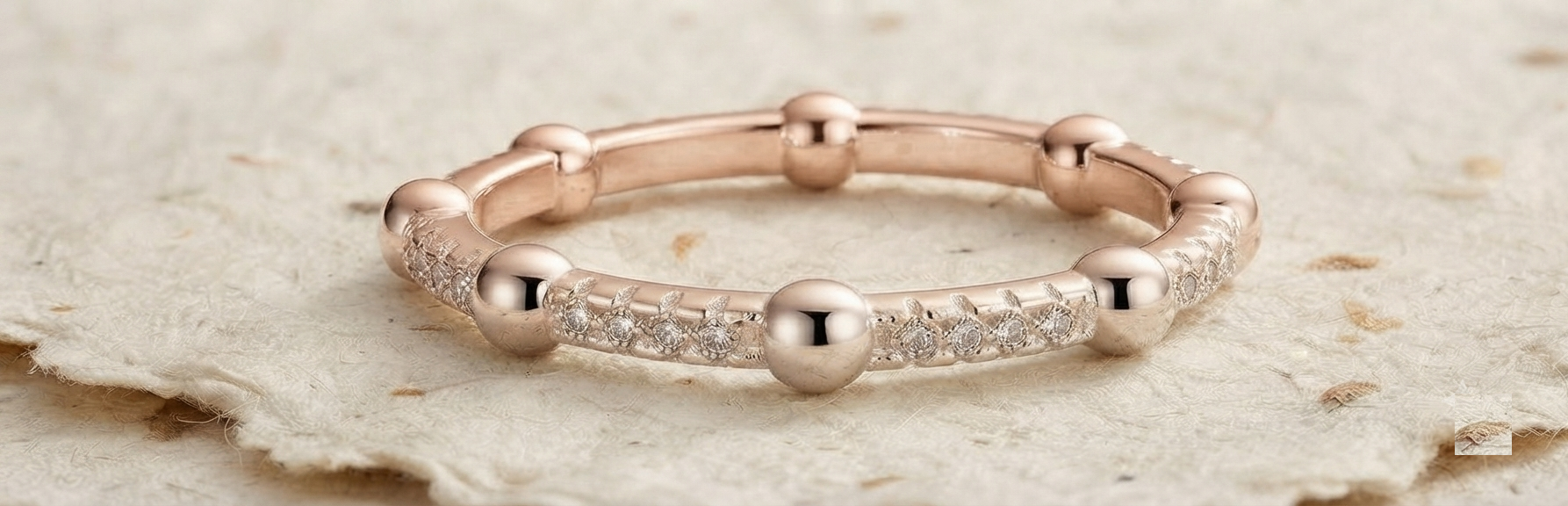 Dainty Beaded Stackable Ring, 925 Sterling Silver Minimalist Ring, Textured Bubble Band,Geometric Everyday Jewelry, Small Ball Eternity Ring - Image 3