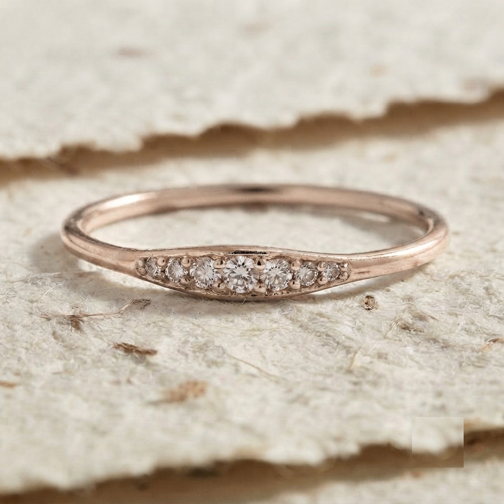 Minimalist Sterling Silver Ring, Petite Multi Stone Ring, Dainty Stacking Band, Handmade 925 Silver Jewelry, Anniversary Gift - Image 5