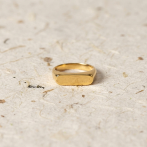 Minimalist Bar Signet Ring | 925 Sterling Silver Ring | Dainty Geometric Jewelry | Smooth Polished Rectangle Ring | Everyday Stackable Band