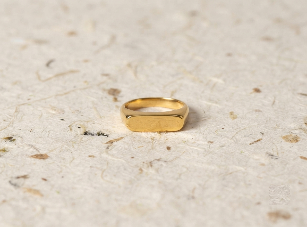 Minimalist Bar Signet Ring | 925 Sterling Silver Ring | Dainty Geometric Jewelry | Smooth Polished Rectangle Ring | Everyday Stackable Band