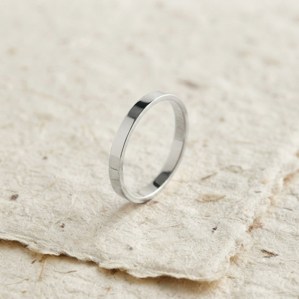 Minimalist 925 Sterling Silver Ring, Dainty Stacking Ring, Thin Flat Band, Simple Everyday Jewelry, Handmade Silver Ring for Women - Image 3