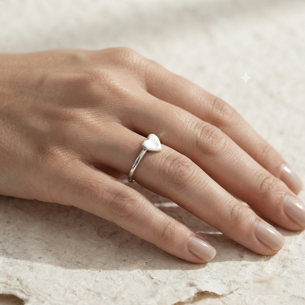 Dainty Heart Ring, 925 Sterling Silver Ring, Minimalist Love Ring, Small Heart Stacking Band, Delicate Promise Ring Dainty Jewelry for Women - Image 5