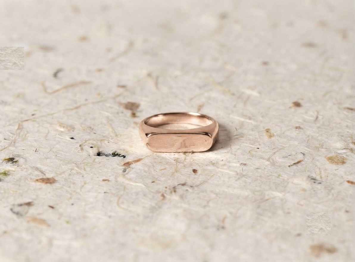 Minimalist Bar Signet Ring | 925 Sterling Silver Ring | Dainty Geometric Jewelry | Smooth Polished Rectangle Ring | Everyday Stackable Band - Image 4