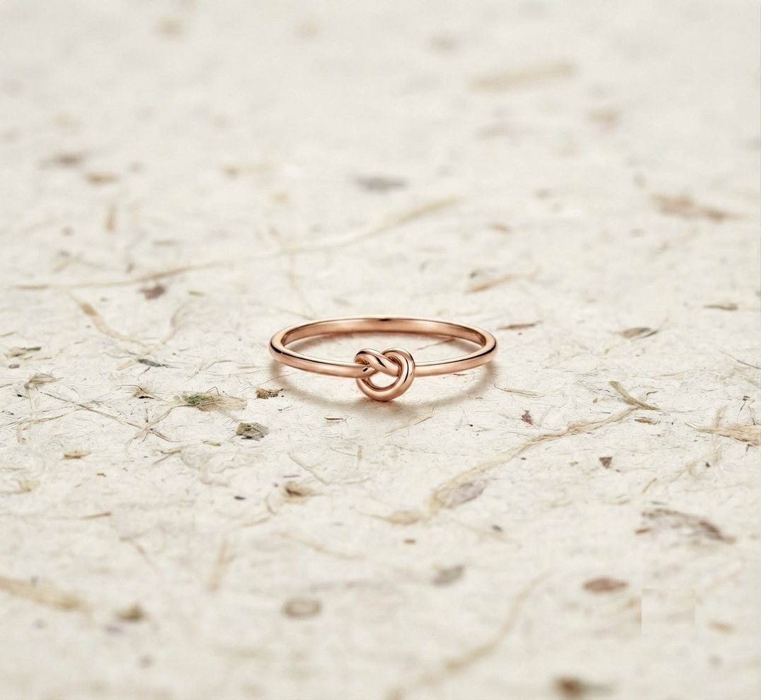 Dainty Sterling Silver Knot Ring, Minimalist Love Knot Band, Dainty Stacking Ring, Delicate Everyday Silver Jewelry, Handmade Promise Ring - Image 4