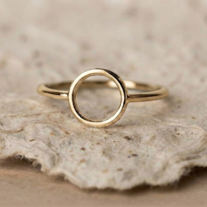 925 Sterling Silver Open Circle Ring | Minimalist Dainty Geometric Ring | Karma Ring | Everyday Stacking Band | Handmade Statement Jewelry