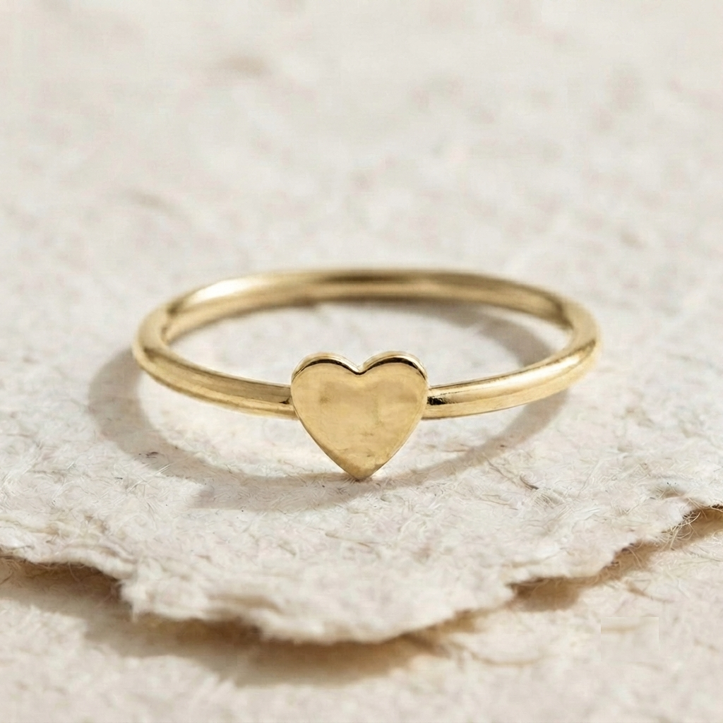 Dainty Heart Ring, 925 Sterling Silver Ring, Minimalist Love Ring, Small Heart Stacking Band, Delicate Promise Ring Dainty Jewelry for Women