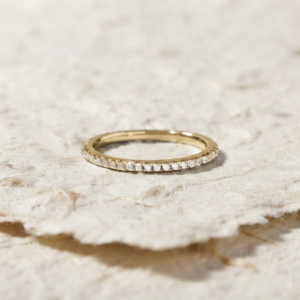 Dainty Eternity Band, 925 Sterling Silver Stacking Ring, Minimalist Full Pavé CZ Wedding Band, Dainty Everyday Jewelry, Minimalist Thin Ring