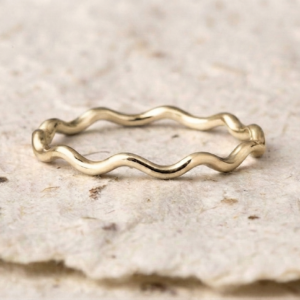 Dainty Wavy Ring, 925 Sterling Silver Stacking Band, Minimalist Curved Wave Ring, Thin Geometric Thumb Ring, Handmade Everyday Jewelry