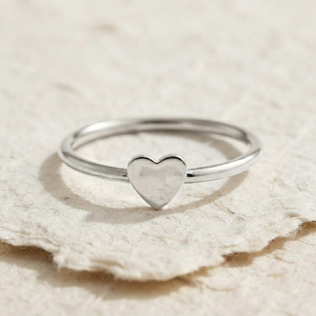 Dainty Heart Ring, 925 Sterling Silver Ring, Minimalist Love Ring, Small Heart Stacking Band, Delicate Promise Ring Dainty Jewelry for Women - Image 2