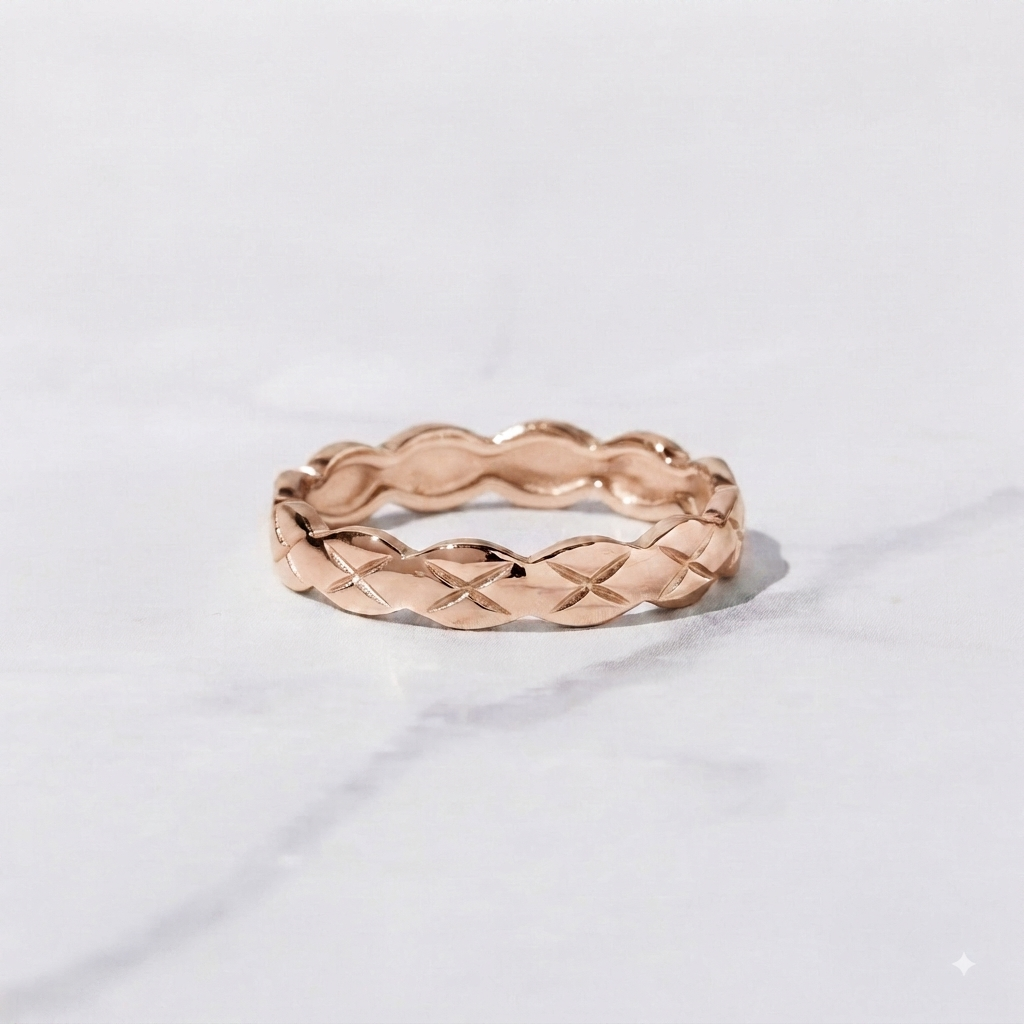 Handcrafted 925 Sterling Silver Geometric Stacking Band | Minimalist Textured Pattern Ring | Dainty Everyday Silver Jewelry - Image 2