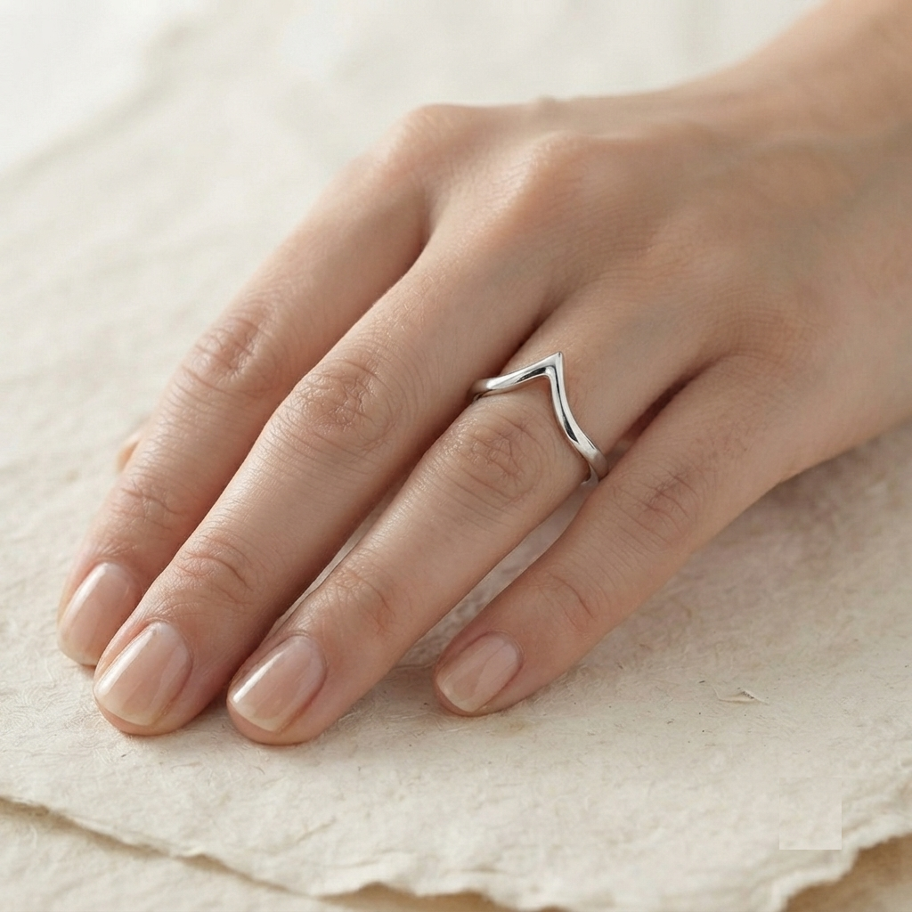 Minimalist V Band Ring, 925 Sterling Silver Chevron Ring, Dainty Stacking Ring, Geometric Arrow Ring, Simple Wedding Band, Minimalist Jewelr - Image 5