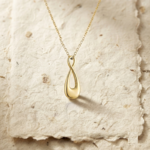 Dainty Infinity Teardrop Necklace, 925 Sterling Silver Minimalist Pendant, Vertical Infinity Drop Jewelry, Everyday Simple Gift For Her