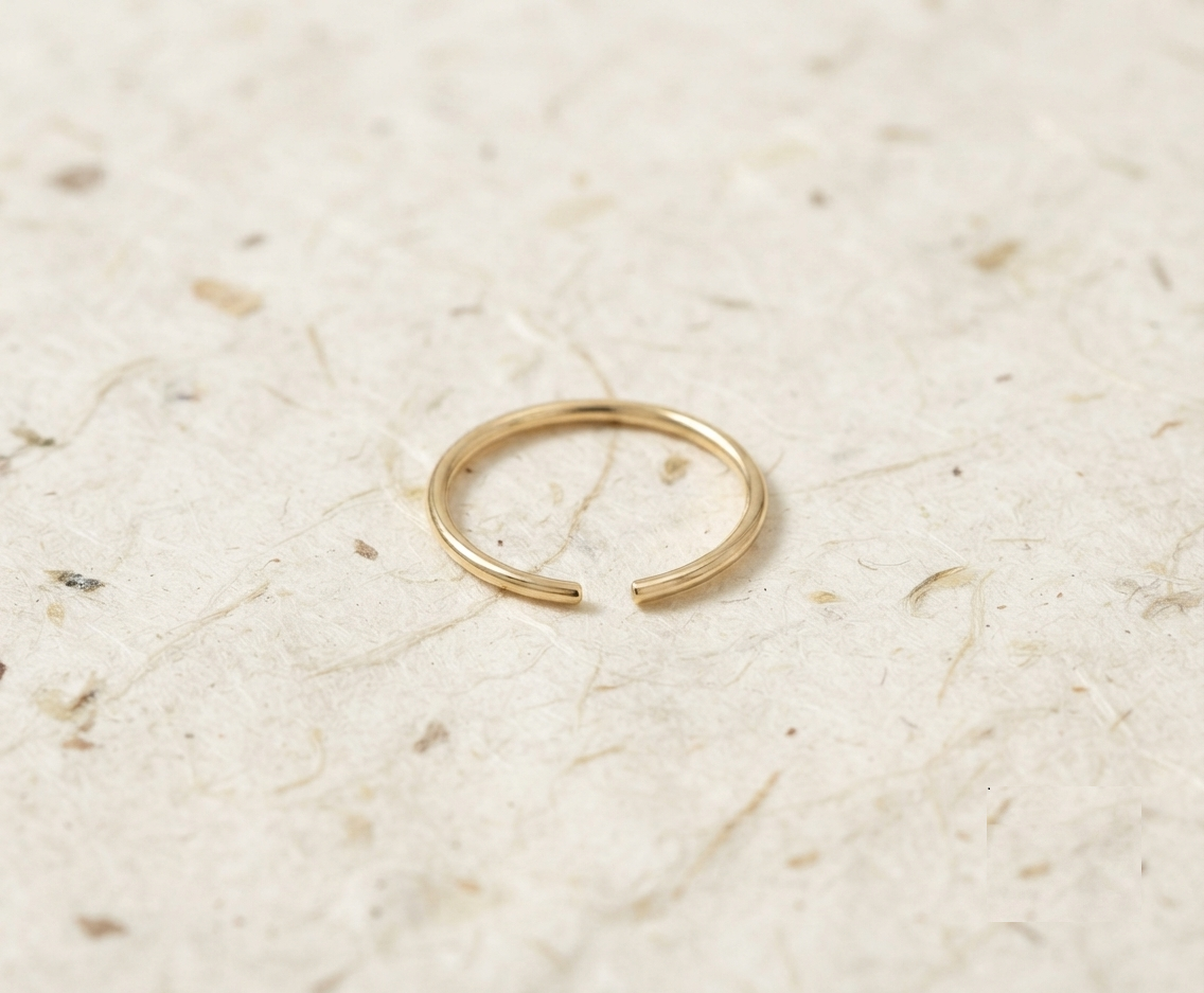 Dainty Sterling Silver Nose Ring, Minimalist 925 Silver Nose Hoop, Thin Cartilage Piercing Jewelry, Open Hoop Nose Ring, Small Septum Ring