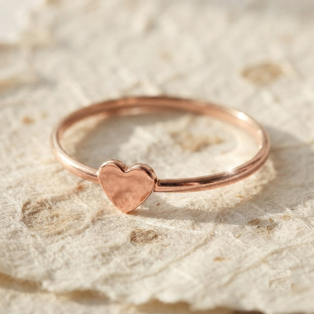 Dainty Heart Ring, 925 Sterling Silver Minimalist Ring, Tiny Heart Stacking Band, Cute Love Ring, Dainty Silver Jewelry, Everyday Ring - Image 3