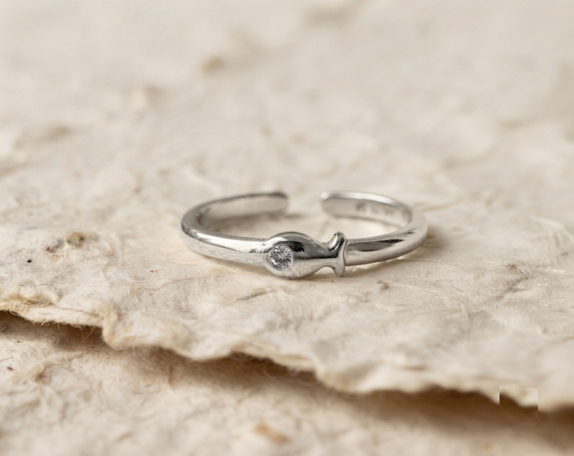 Dainty 925 Sterling Silver Fish Ring - Minimalist Little Fish Open Band - Cute Animal Jewelry - Adjustable Stacking Ring - Gift for Her - Image 5