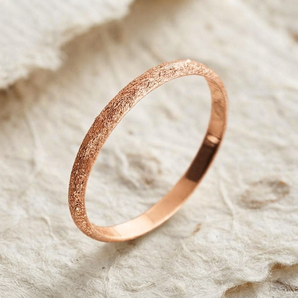 Minimalist Stacking Ring, 925 Sterling Silver Textured Band, Dainty Everyday Ring, Simple Thin Stacking Band, Minimalist Jewelry,Silver Ring - Image 5