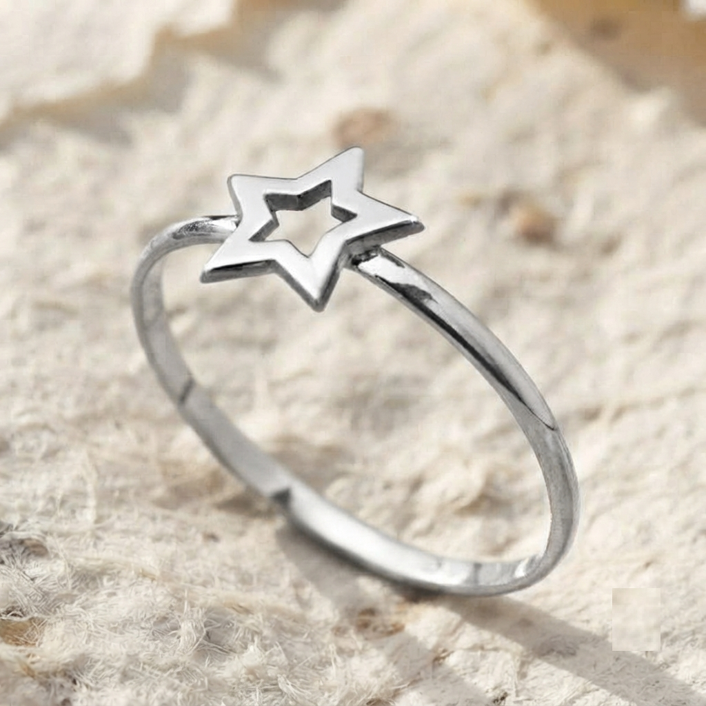 Dainty Star Ring, 925 Sterling Silver Celestial Ring, Minimalist Open Star Stacking Band, Cute Everyday Jewelry, Gift For Her - Image 5