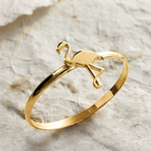 Dainty Flamingo Ring, 925 Sterling Silver Minimalist Ring, Cute Bird Band, Nature Inspired Jewelry, Tropical Animal Ring, Gift for BirdLover