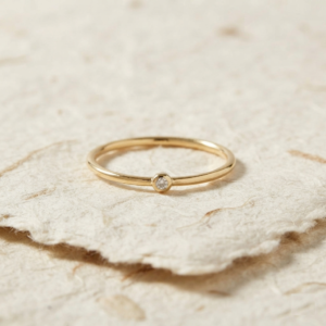 Minimalist 925 Sterling Silver Solitaire Ring | Dainty Bezel Set CZ Stacking Ring | Everyday Minimalist Jewelry | Delicate Thin Band Ring
