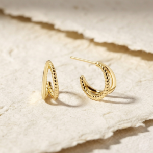 Dainty 925 Sterling Silver Double Hoop Earrings, Minimalist Twisted Rope Huggie Hoops, Small Everyday Silver Earrings for Women
