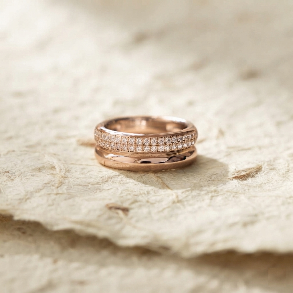 925 Sterling Silver Double Band Ring, Pave CZ Stacking Ring, Minimalist Statement Ring, Dainty Band, Everyday Jewelry, Gift For Women - Image 4