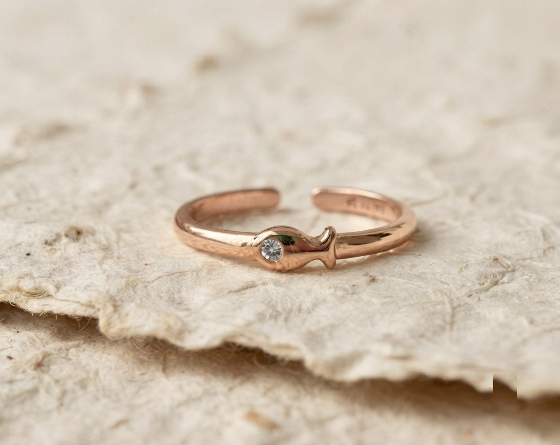 Dainty 925 Sterling Silver Fish Ring - Minimalist Little Fish Open Band - Cute Animal Jewelry - Adjustable Stacking Ring - Gift for Her - Image 3