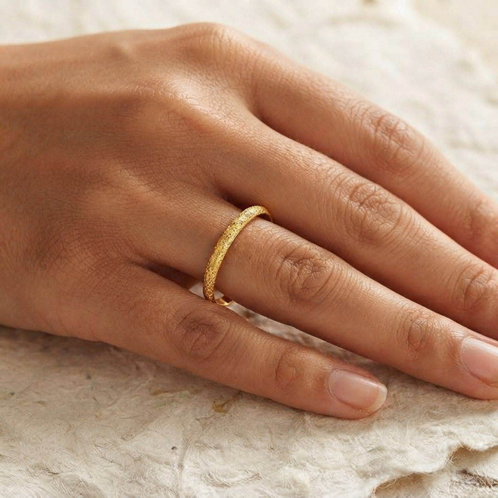 Minimalist Stacking Ring, 925 Sterling Silver Textured Band, Dainty Everyday Ring, Simple Thin Stacking Band, Minimalist Jewelry,Silver Ring - Image 3
