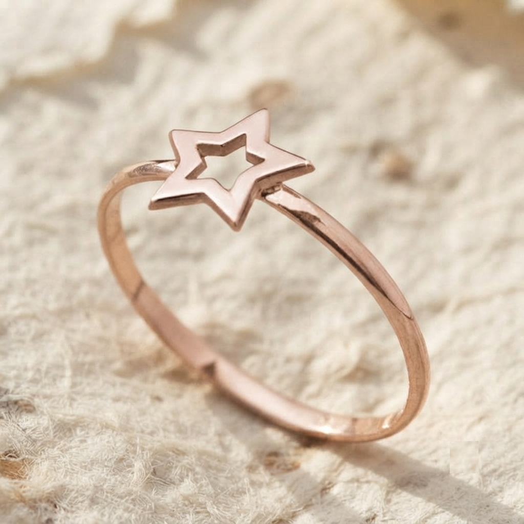 Dainty Star Ring, 925 Sterling Silver Celestial Ring, Minimalist Open Star Stacking Band, Cute Everyday Jewelry, Gift For Her - Image 3